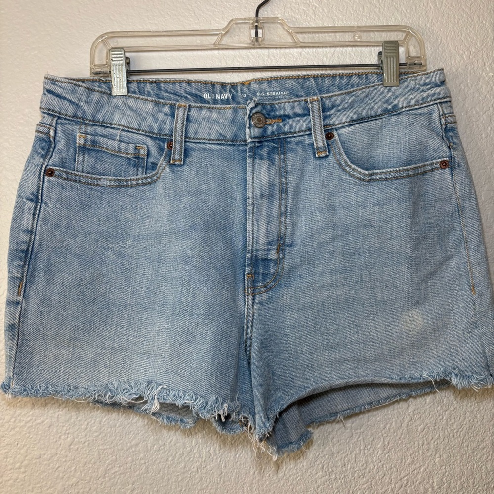 Old Navy O.G. Straight Denim Cut Off Shorts Size 12 High Rise